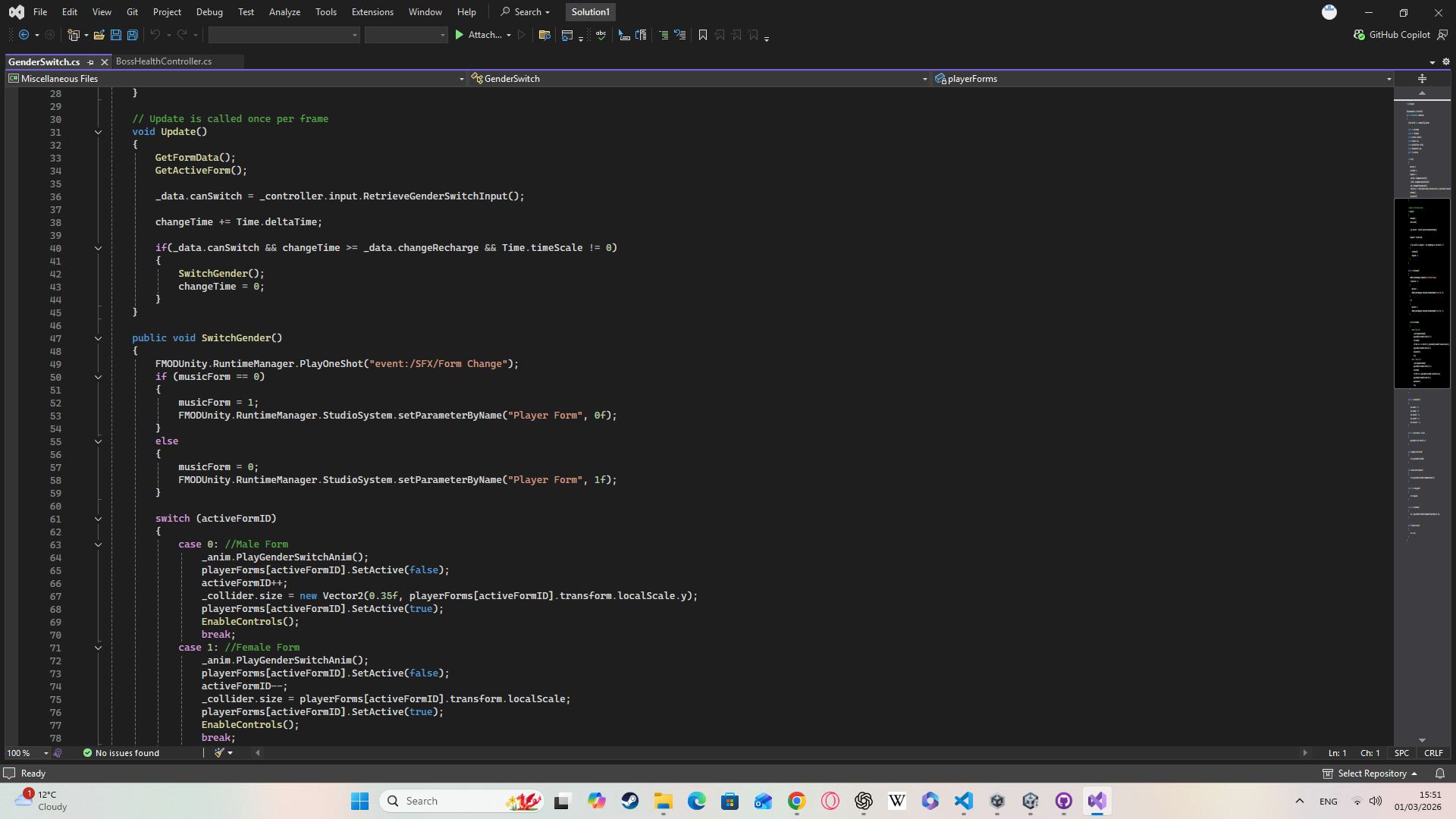 Screenshot of Form Switch script